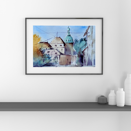 Distant church