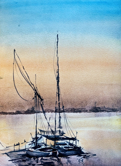 Boats at sunset